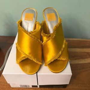 Dolce Vita satin fringe sandals. All offers are welcome